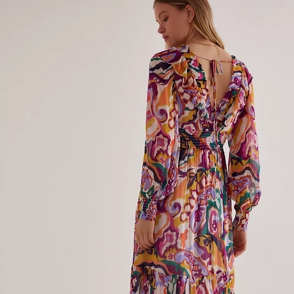 NWT Anthropologie Odetta Ruffled V-Neck Dress XS - Picture 9 of 9